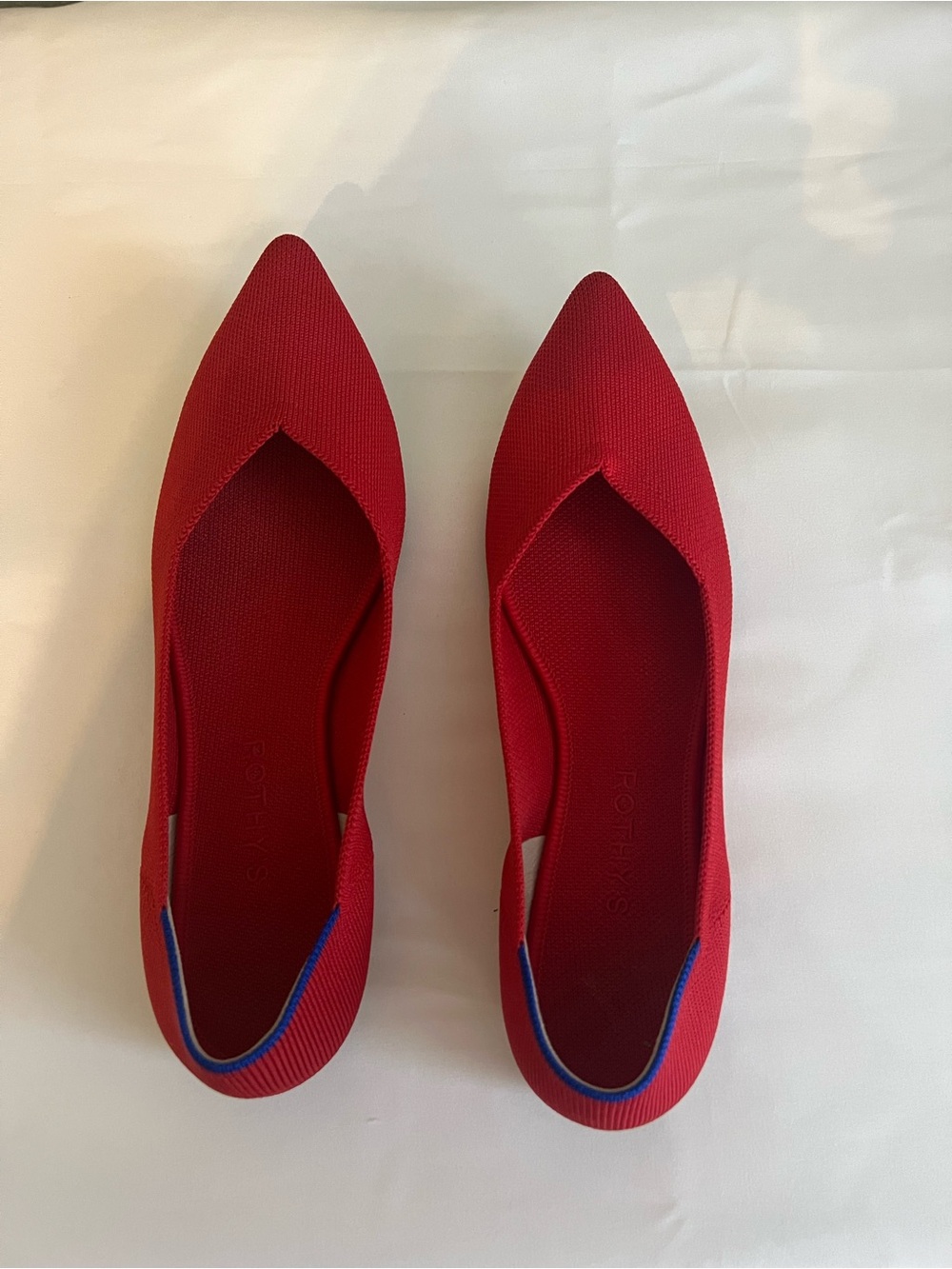 Rothy’s The Point Red Pointed Toe Flats Women’s Size 9.5